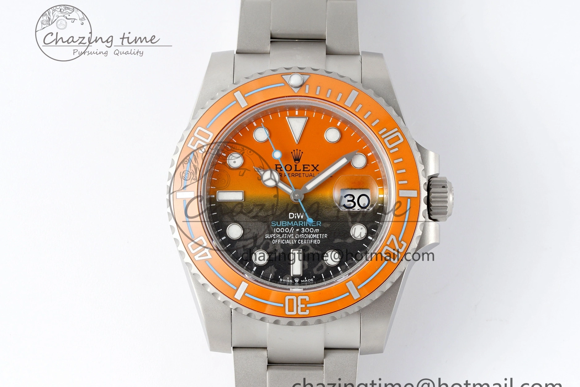 0411 Bold Submariner DIW Sandblasted VSF 1:1 Best Edition Orange Ceramic Bezel Orange Black Dial on SS Bracelet VS 2053